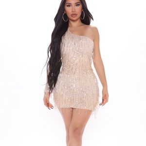 Nude mini dress from fashion nova